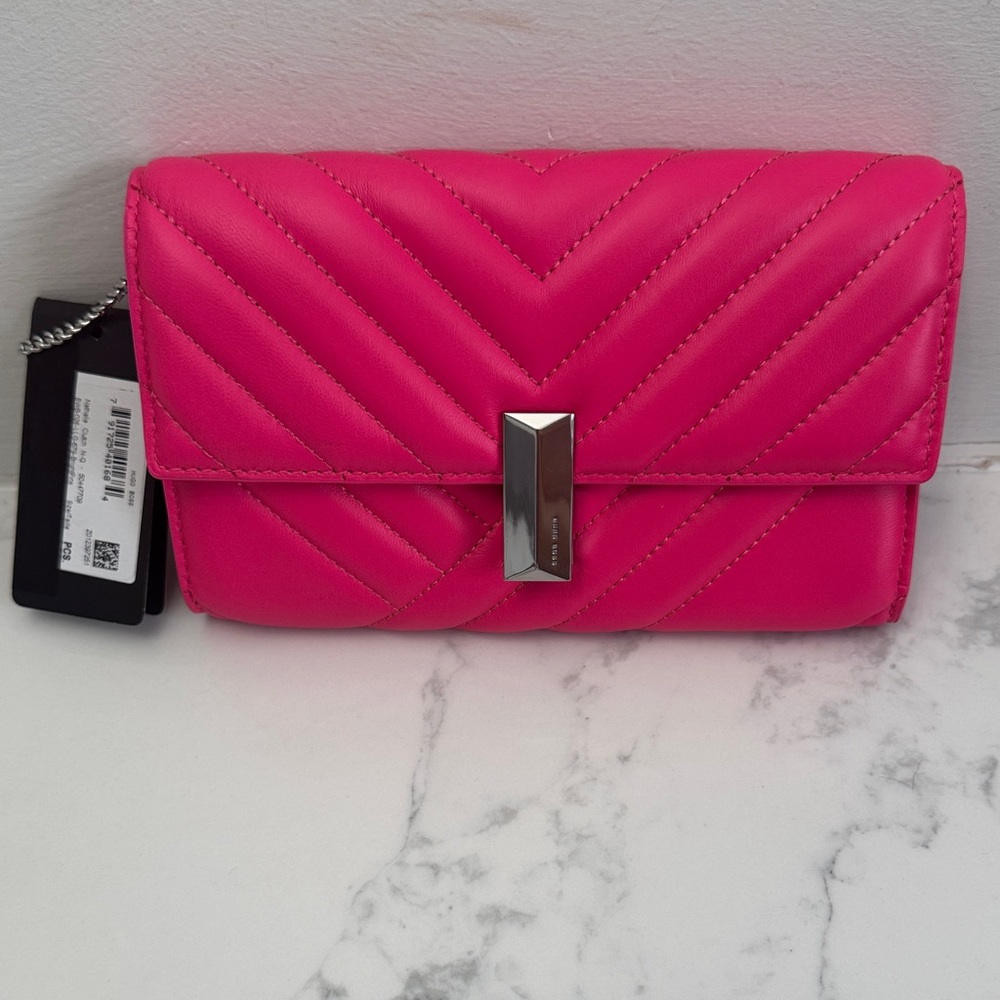 Authentic Hugo Boss Pink Quilted Women's Bag